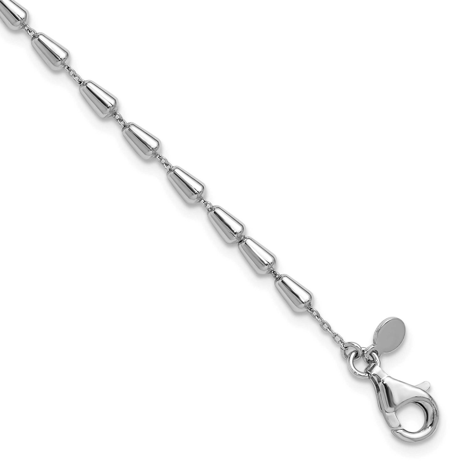 7 Inch with 1 Inch Extender Bracelet Sterling Silver Rhodium-plated Polished QLF1423-7 196904321973