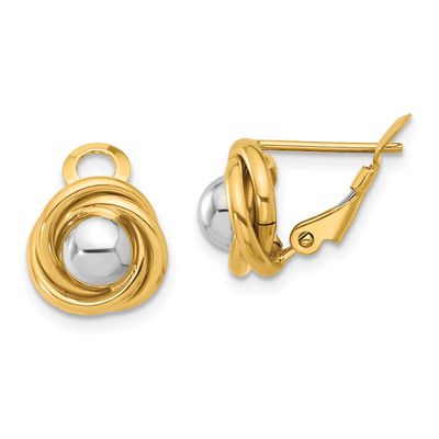 Omega Back Earrings 14k Two-tone Gold Polished LE2620 196904340448