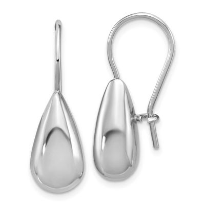 Polish Teardrop Dangle Earrings Sterling Silver Rhodium-plated QLE1539 196904275917