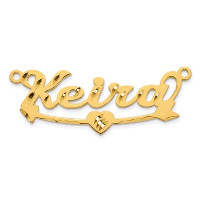 Diamond-Cut Heart and Arrow Name Plate 14k Gold XNA1541Y