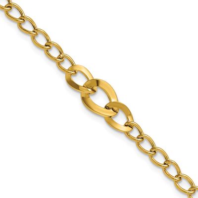 Fancy Curb Link Bracelet 14k Gold Polished LF2230-7.5 196904317006