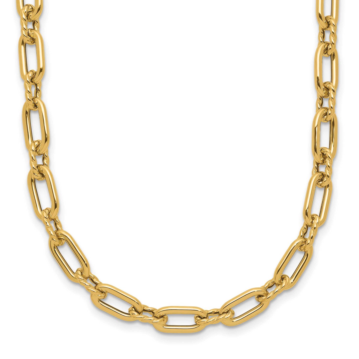 Twisted Fancy Toggle Necklace 14k Gold Polished LF2154-18 196904316856