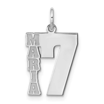 Name and Number Charm 14k White Gold XNA1482W