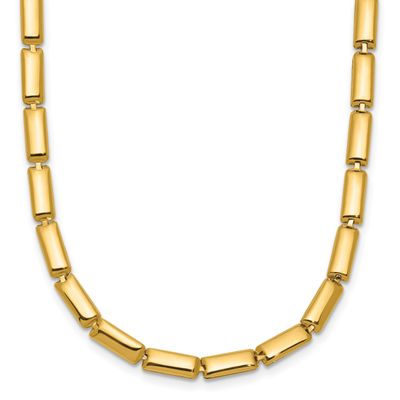3.6mm Bar Link Necklace 14k Gold Polished LF2213-18.25