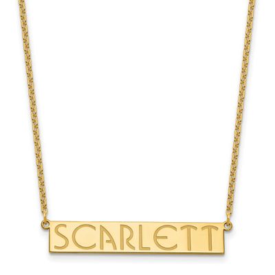 7-9 Letter Name Bar Necklace Sterling Silver Gold-plated XNA1530GP