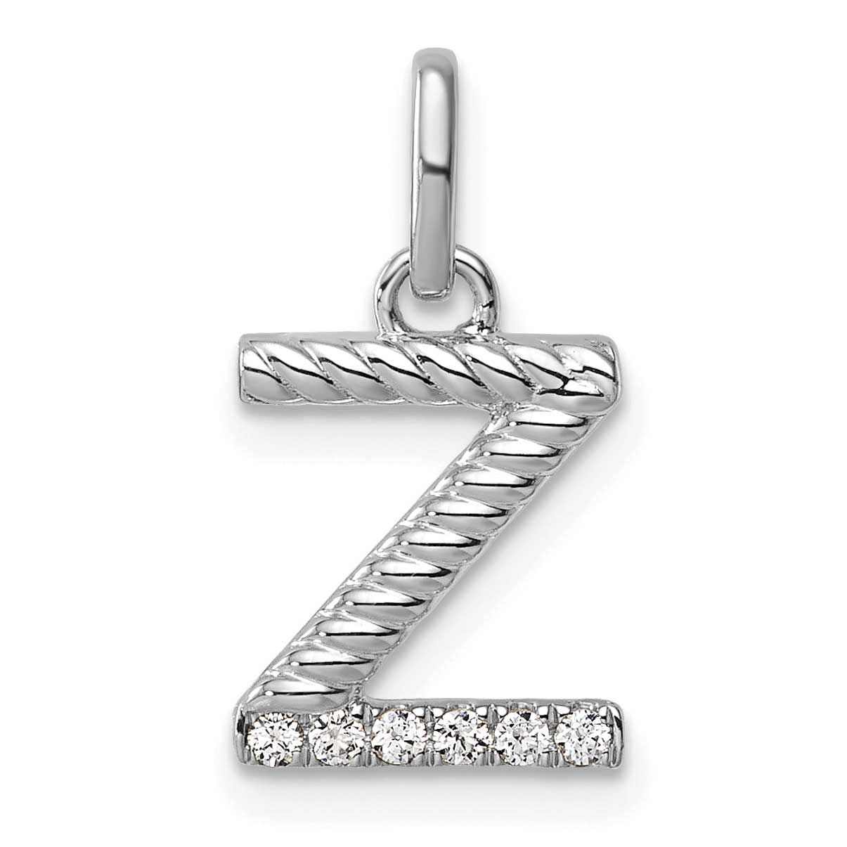 Twisted .05 Ct. Diamond Initial Z Charm 14k White Gold PM10732Z-WA