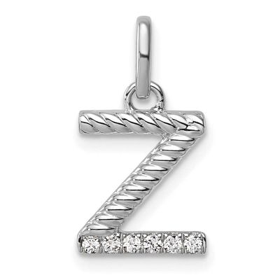 Twisted .05 Ct. Diamond Initial Z Charm 14k White Gold PM10732Z-WA