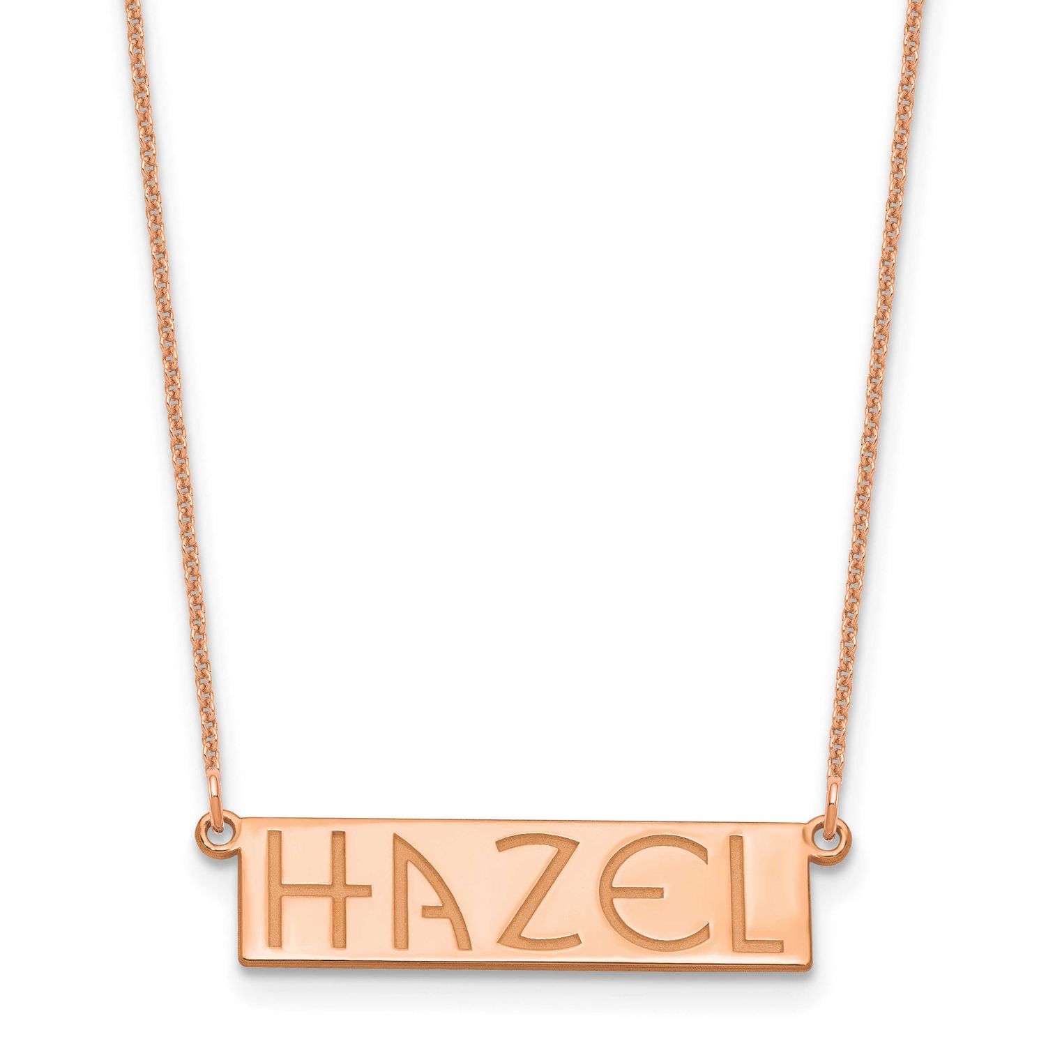 4-6 Letter Name Bar Necklace 14k Rose Gold XNA1529R