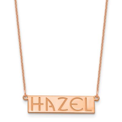 4-6 Letter Name Bar Necklace 14k Rose Gold XNA1529R