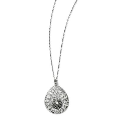 Diamond-Cut and Textured Necklace with 2 Inch Extender Sterling Silver QLF183-16 886774286327