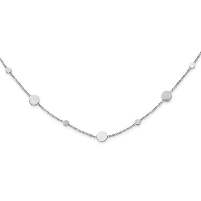 Disc Necklace 14k White Gold Polished LF1588W-18