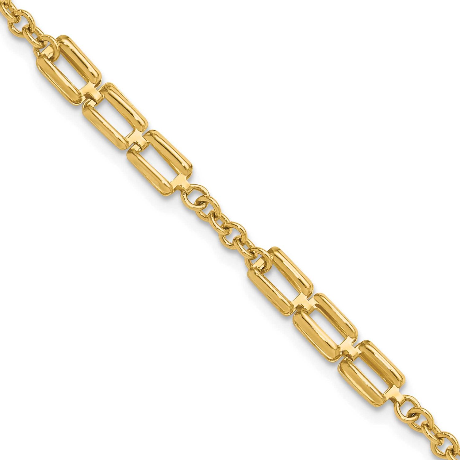 Fancy Link Bracelet 14k Gold Polished LF1838-7.25 196904337226