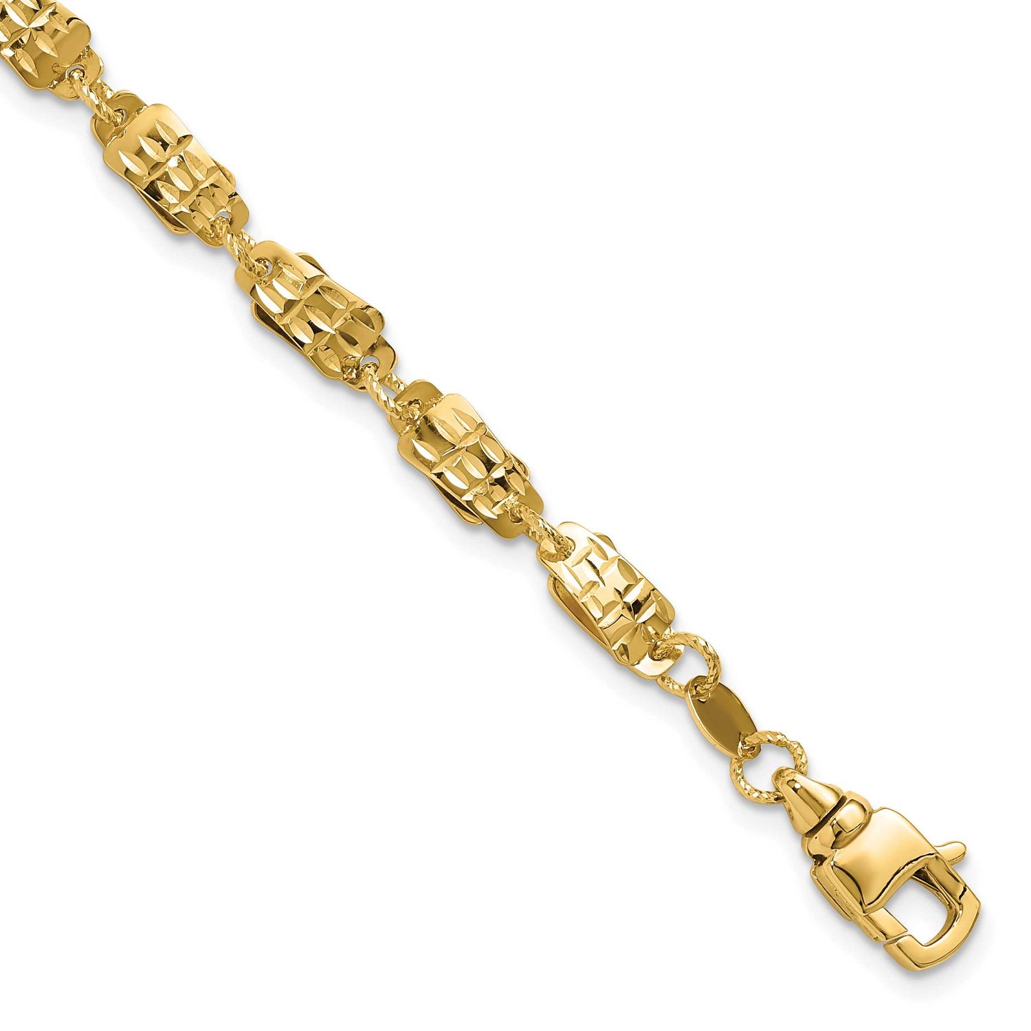 Fancy Link Bracelet 14k Gold Polished LF2031-7.5 196904328071