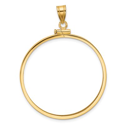 34.2mm x 2.85mm Screw Top Coin Bezel Pendant 10k Gold Polished 10C1885/34.2