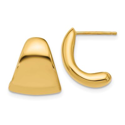Curve Post Earrings 14k Gold Polished LE2885 196904316221