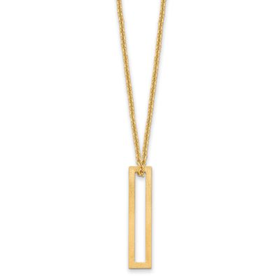 Cut Out Slide Initial I Necklace 14k Gold XNA1474Y/I