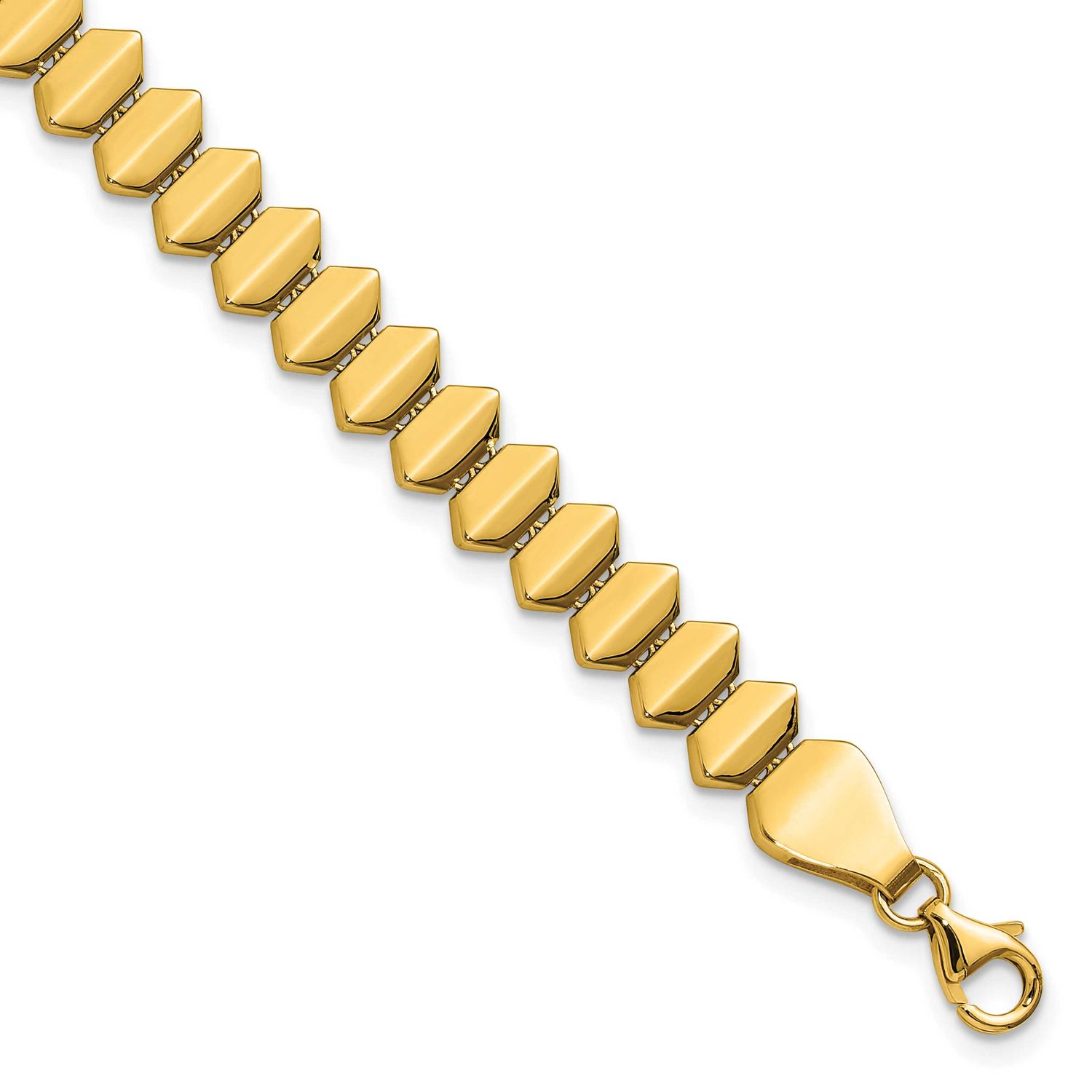 Fancy Geometric Link Bracelet 14k Gold Polished LF2121-7.5 196904275931
