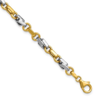 White Rhodium Polished Fancy Link Bracelet 14k Gold LF2191-7.5 196904315224
