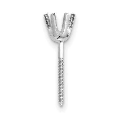 Round 6-Prong .25Ct. Med. Wt. Long Threaded Back Earrings Mounting 14k White Gold WG342-5
