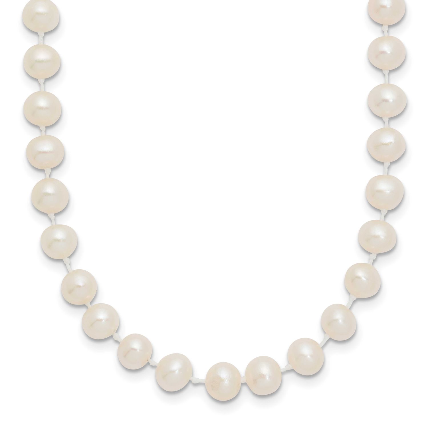 5-6mm White Semi-Round Freshwater Cultured Pearl 14 Inch Necklace 14k Gold XF452-14 191101472466