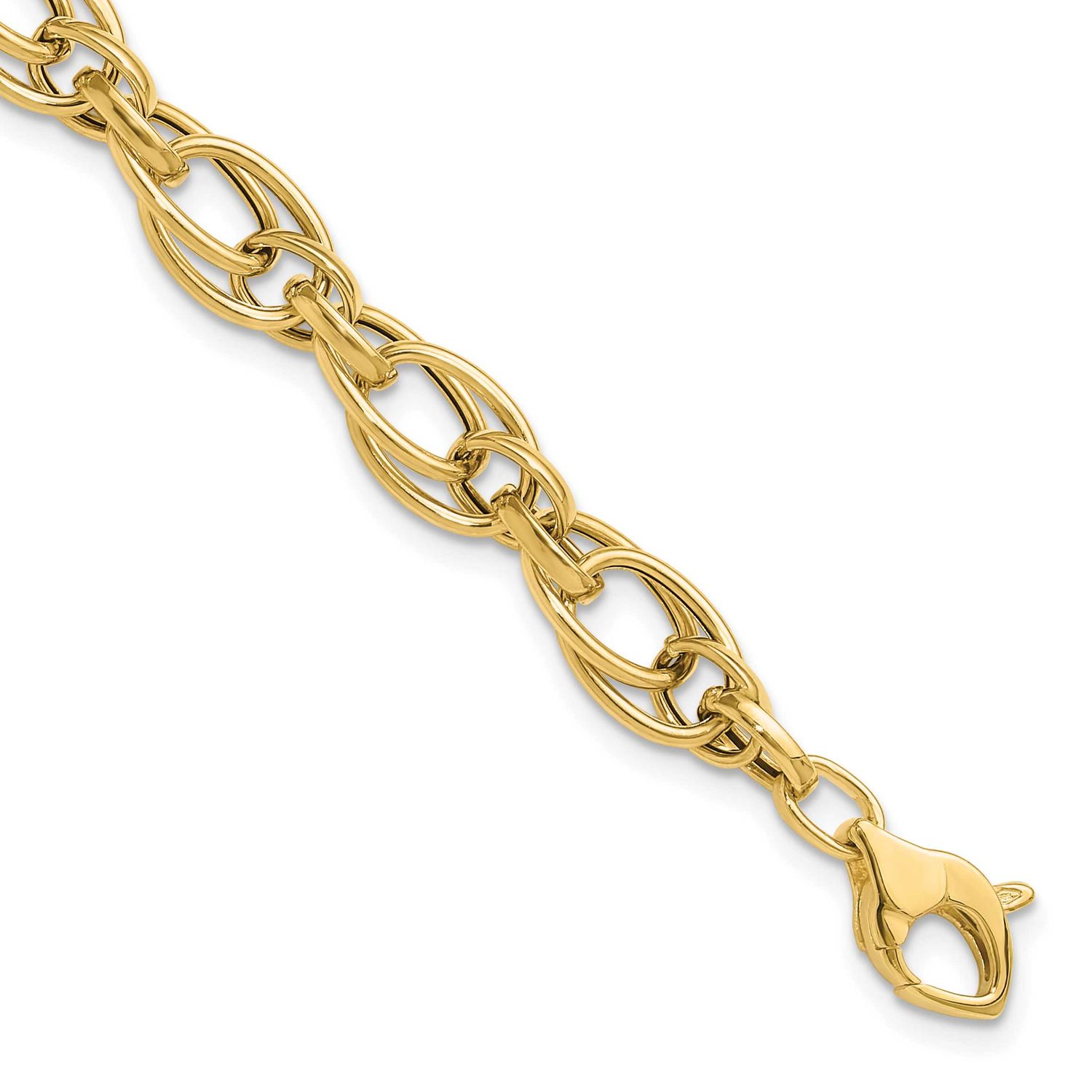 Fancy Oval Link Bracelet 14k Gold Polished LF1834-7.5 196904333099