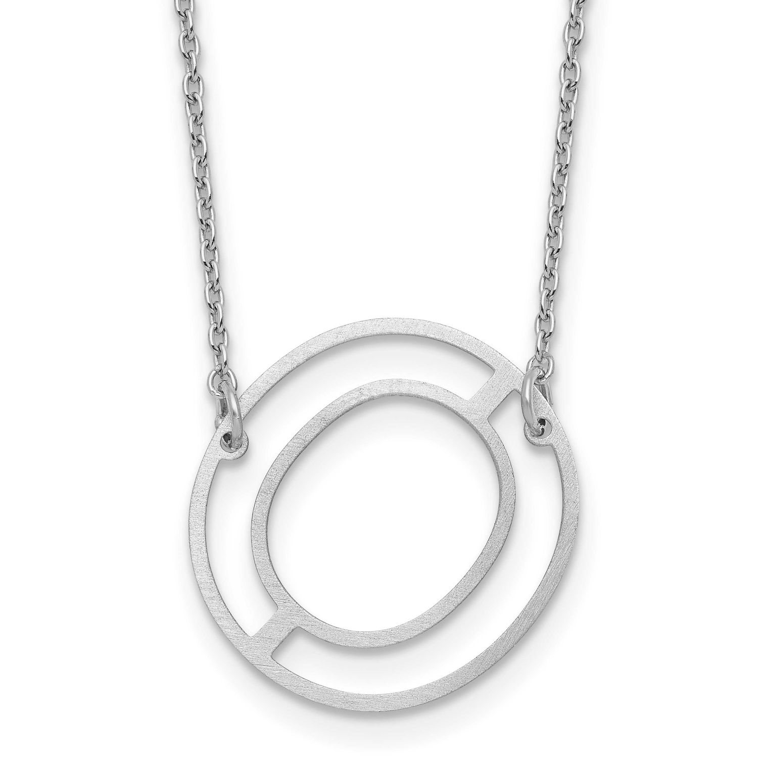 Sideways Cut Out Initial O Necklace 14k White Gold XNA1473W/O
