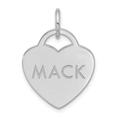 Small Heart Animal Information Tag Sterling Silver Rhodium-plated XNA1546SS