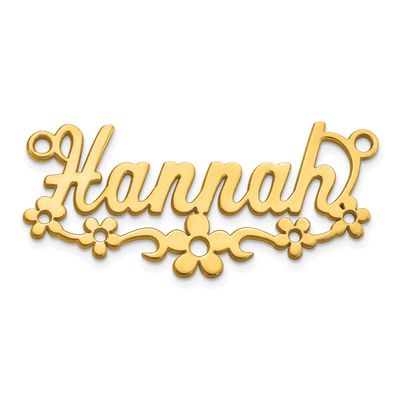 Flower Name Plate Sterling Silver Gold-plated XNA1494GP