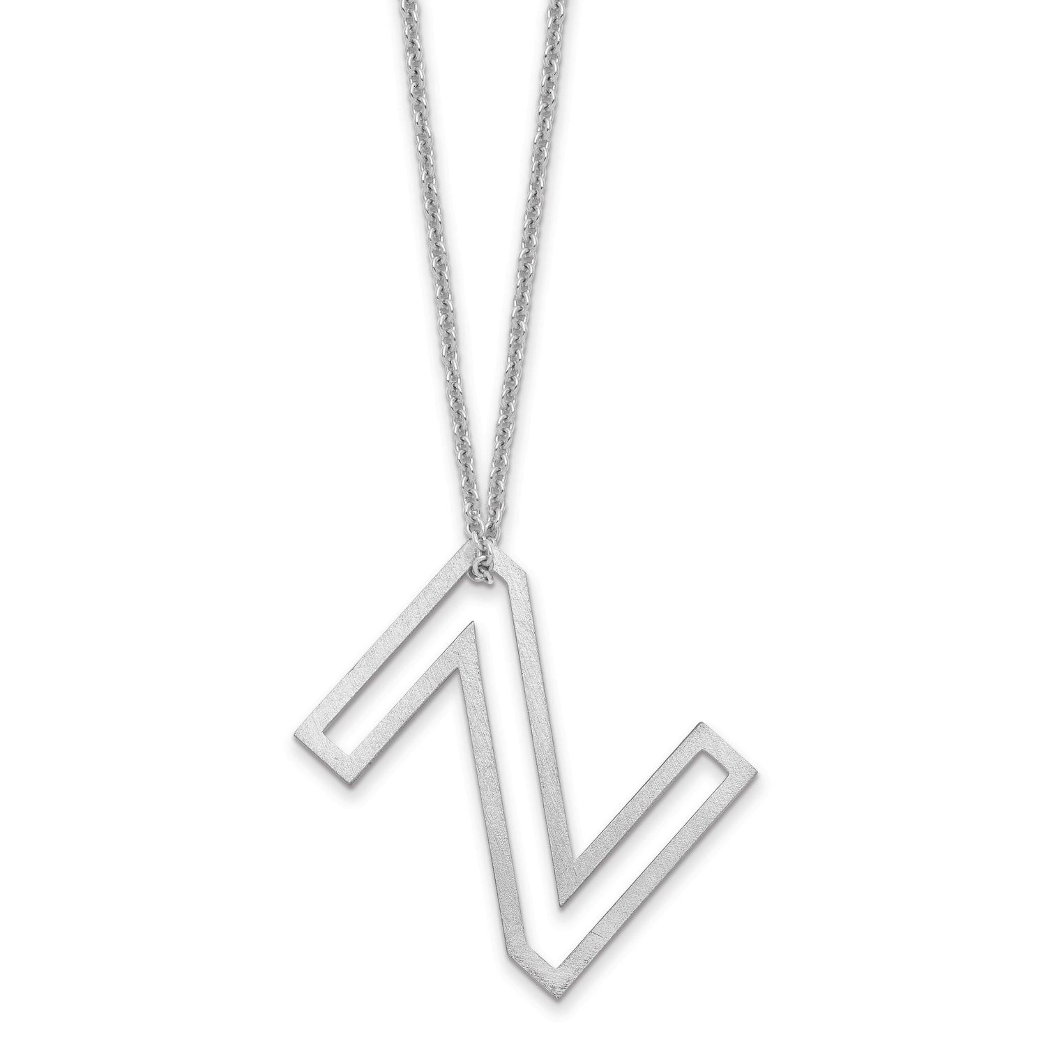 Cut Out Slide Initial Z Necklace 14k White Gold XNA1474W/Z