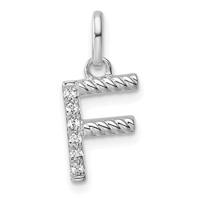 Twisted .05 Ct. Diamond Initial F Charm 14k White Gold PM10732F-WA