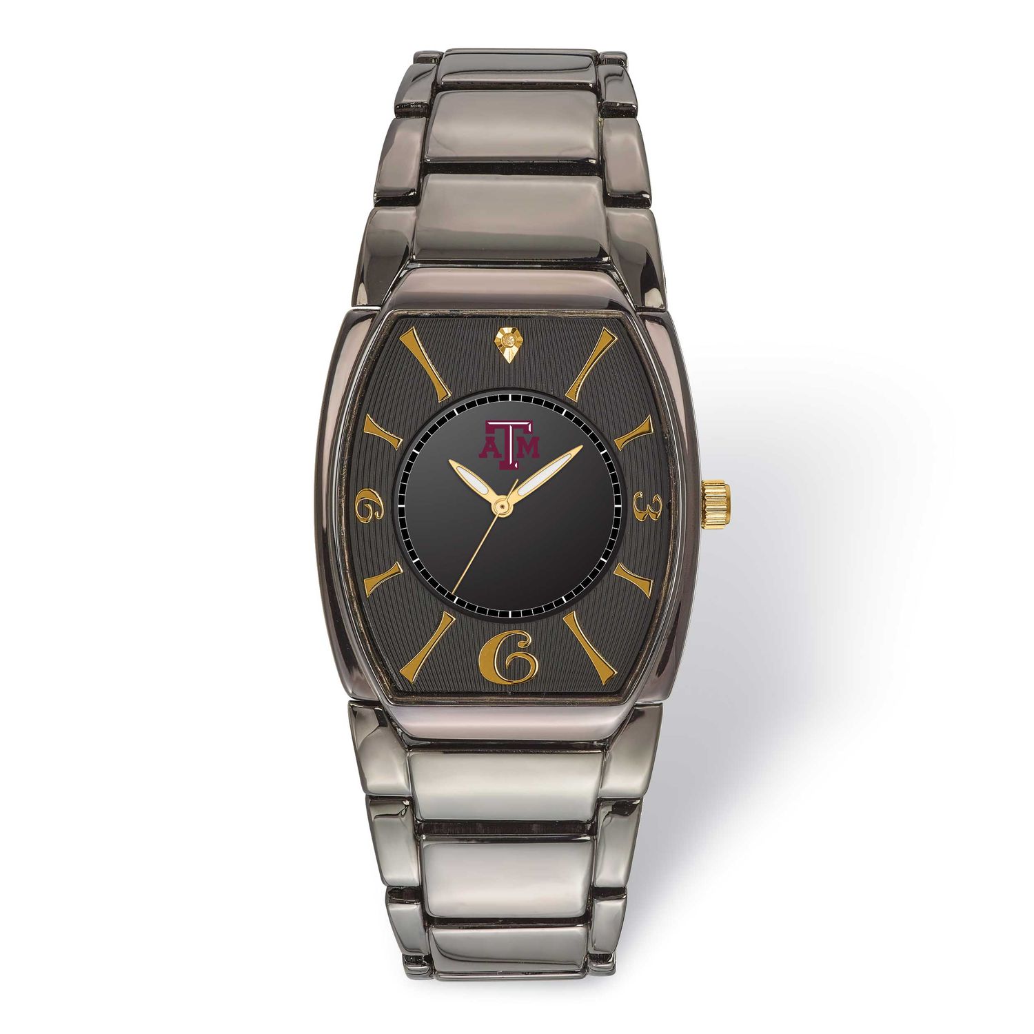 Texas A&amp;M University Executive Black-Plated Quartz Watch TAM168 634401555656