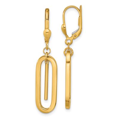 Dangle Leverback Earrings 10k Gold Polished 10LE599 196904343067