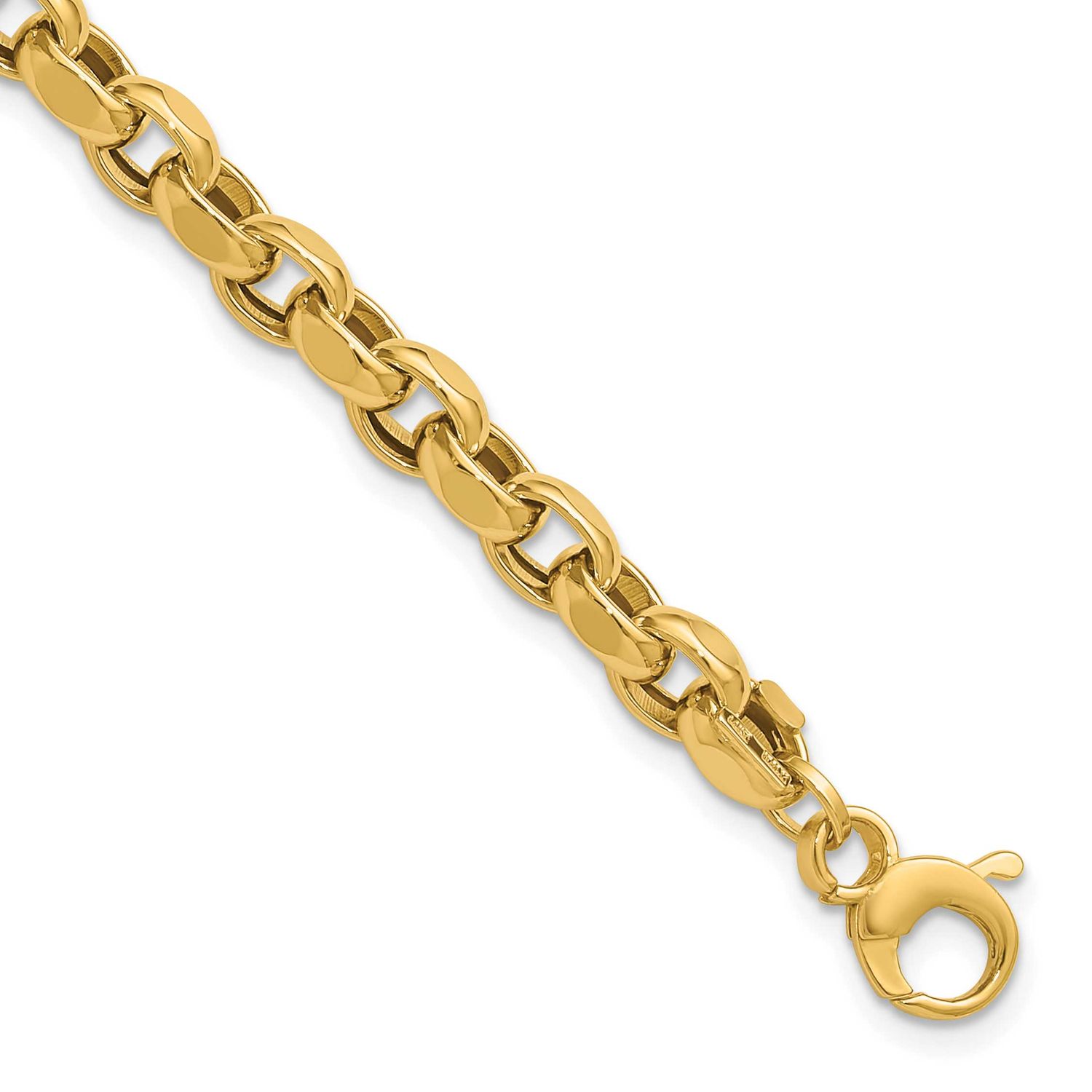 Fancy Link Bracelet 14k Gold Polished LF2155-7.5 196904315538