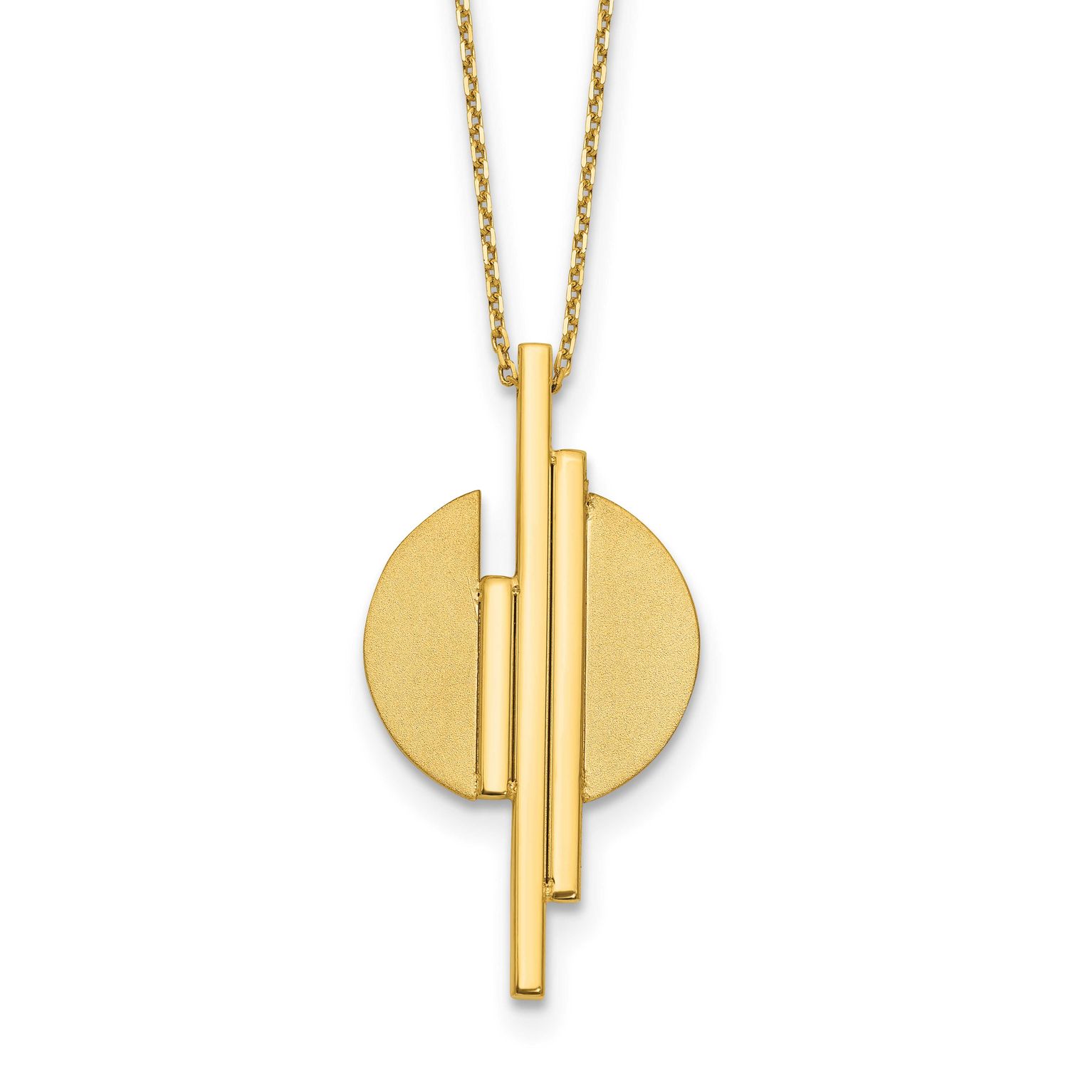 2 Inch Extender Necklace 14k Gold Polished and Brushed LF1995-17 196904337073