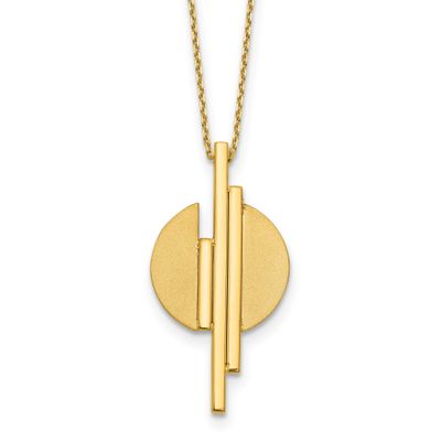 2 Inch Extender Necklace 14k Gold Polished and Brushed LF1995-17 196904337073