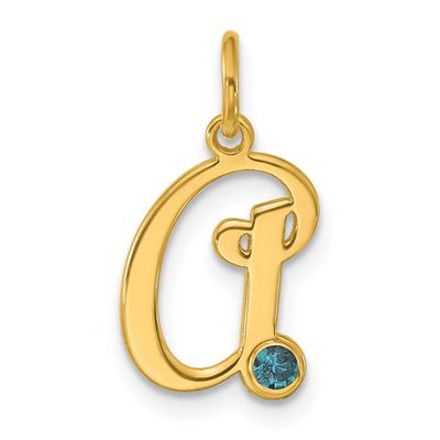 Initial with Birthstone Charm 14k Gold XNA1484Y