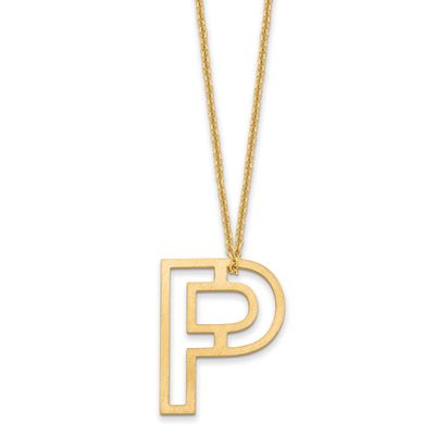 Cut Out Slide Initial P Necklace 14k Gold XNA1474Y/P