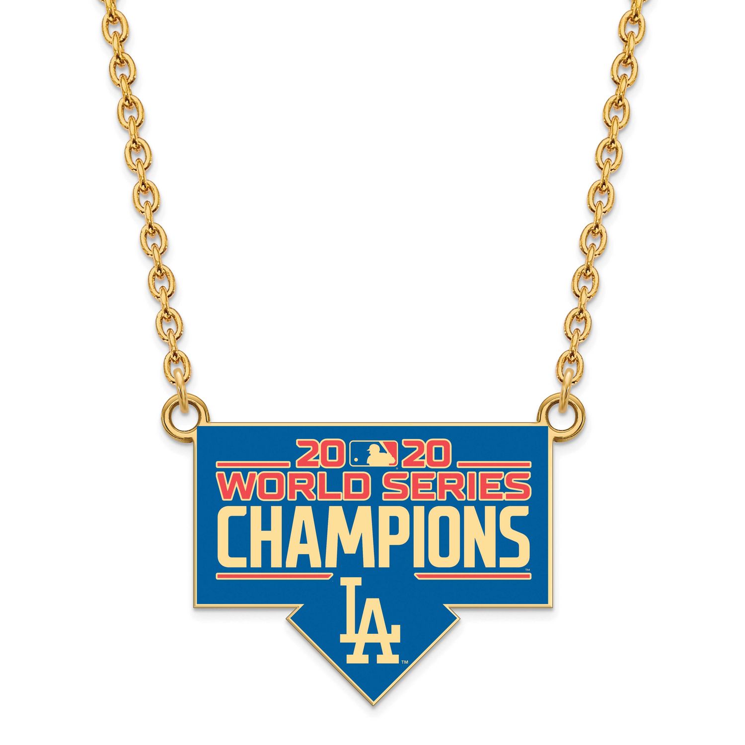 2020 World Series Champions Los Angeles Dodgers Large Pendant with Neckla Gold-plated GP012DOD20-18…