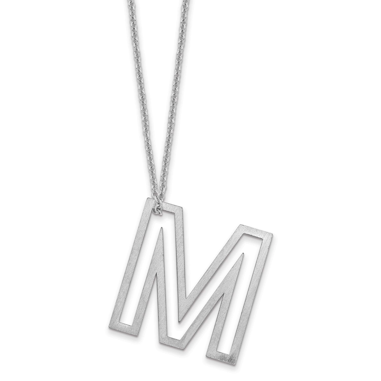 Cut Out Slide Initial M Necklace 14k White Gold XNA1474W/M