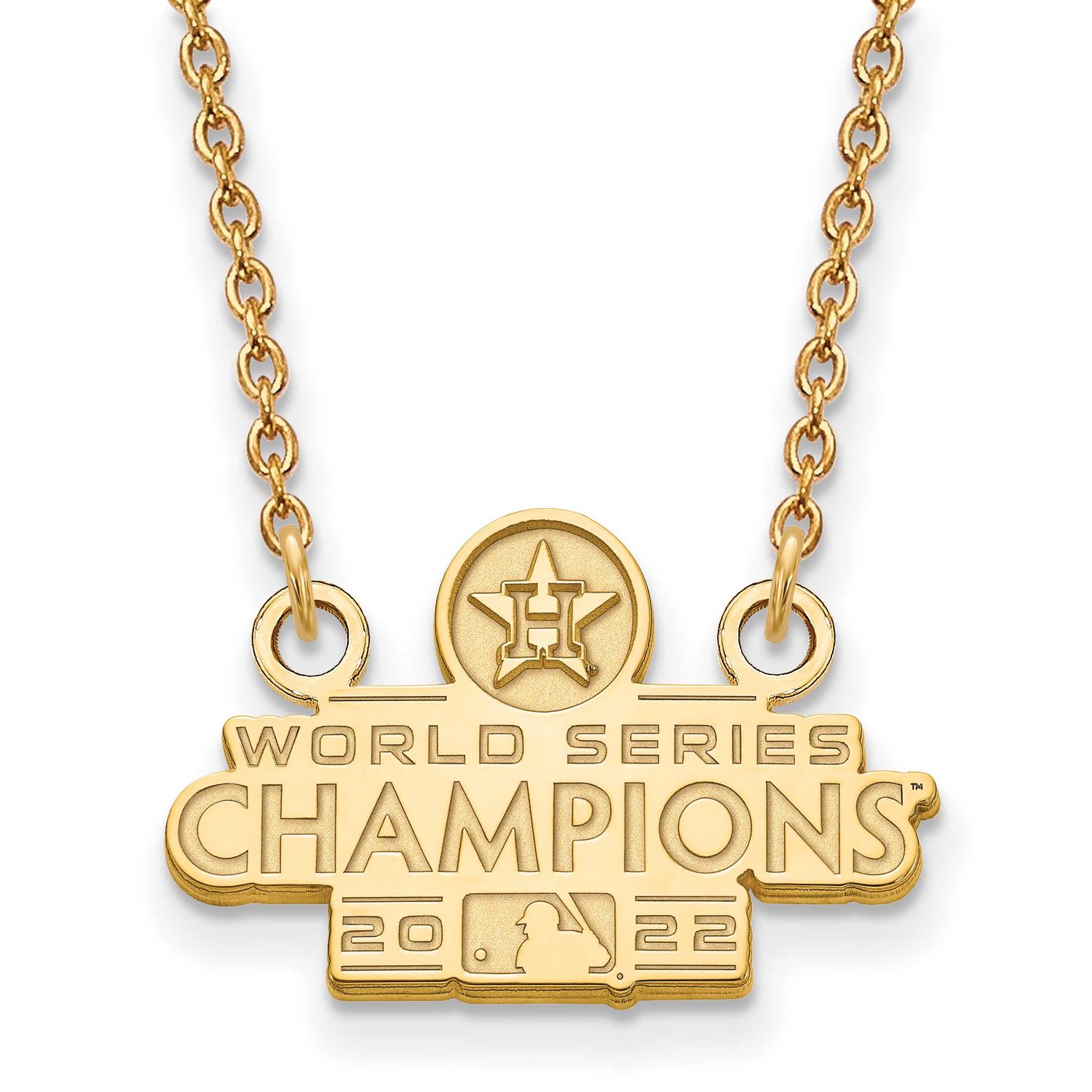 Ruthenium2022 World Series Champions Houston Astros Small Pendant with Neckla Sterling Silver Gold-…
