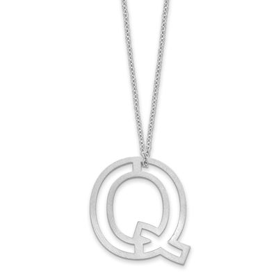 Cut Out Slide Initial Q Necklace 14k White Gold XNA1474W/Q