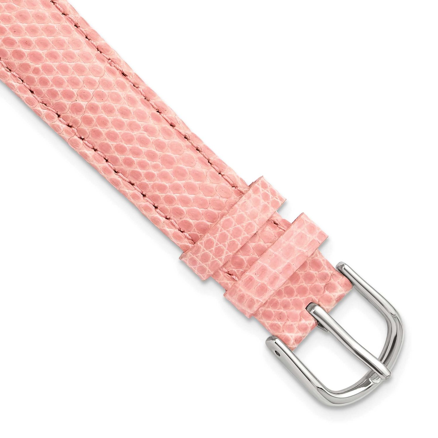 Debeer 20mm Short Rose Genuine Lizard Leather with Silver-Tone Buckle 6.75 Inch Watch Band 325S-20