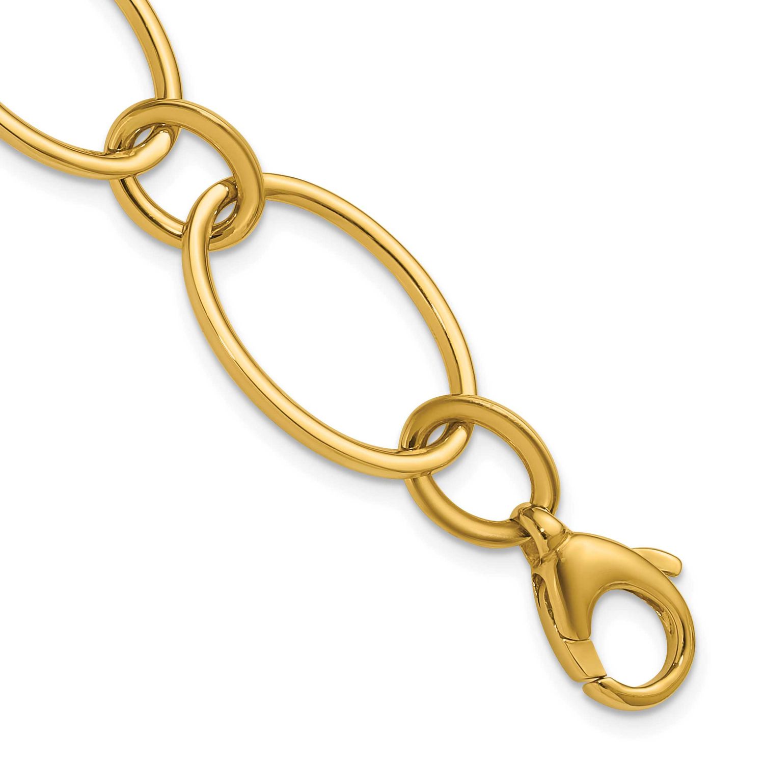 Fancy Mixed Oval Link Bracelet 14k Gold Polished LF2248-7.5