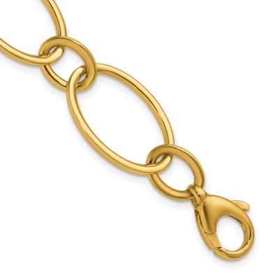 Fancy Mixed Oval Link Bracelet 14k Gold Polished LF2248-7.5