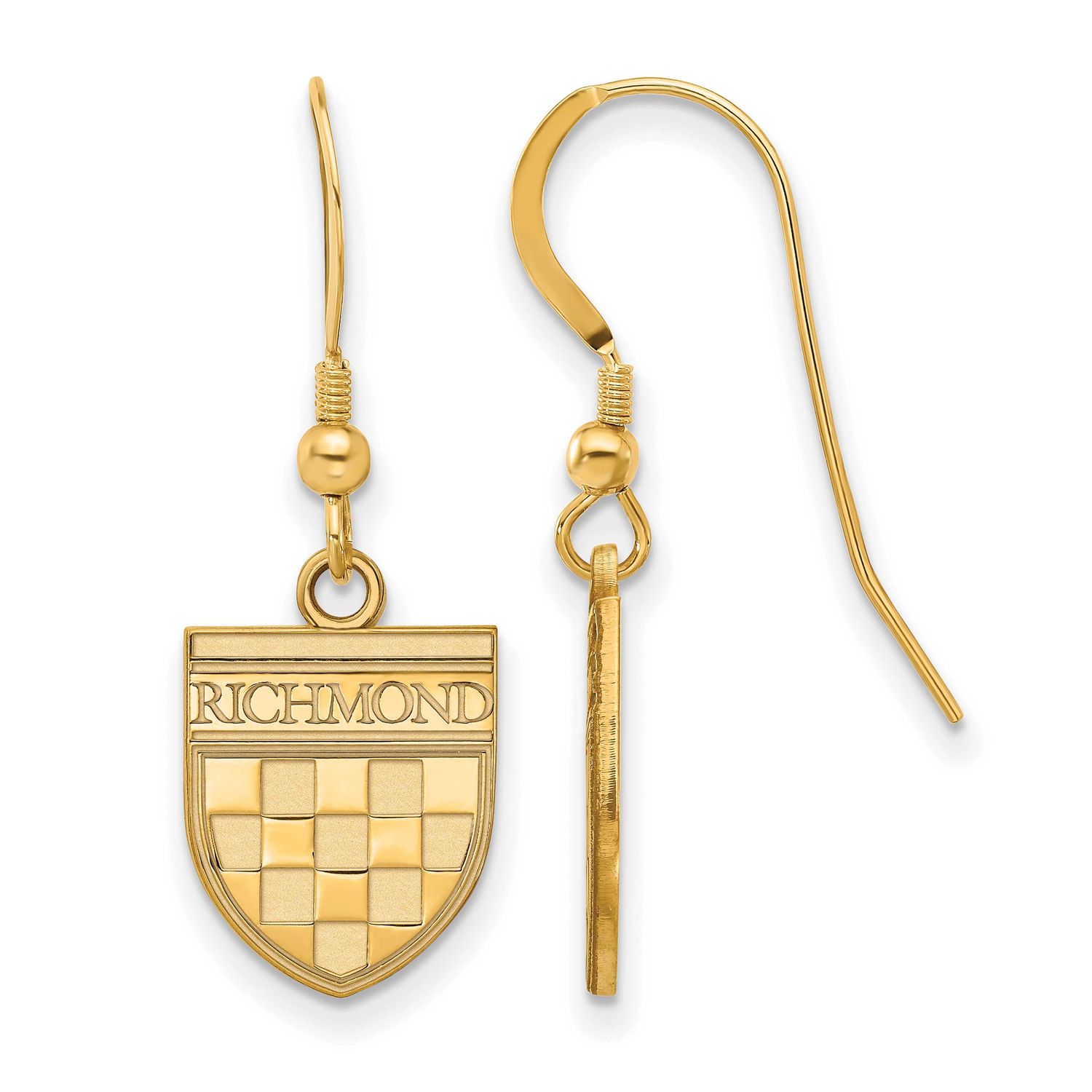 Gold Plated University of Richmond Dangle Earrings GP022URV