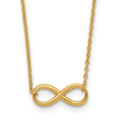 Infinity with 2 Inch Extender Necklace 14k Gold Polished LF654-17 196904341674