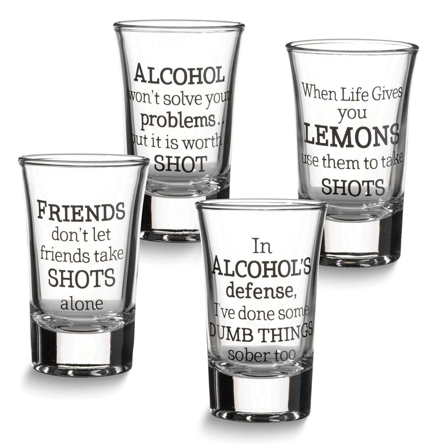 Lillian Rose Set of 4 Party Shot Glasses with Assorted Sayings GM23949 710309458654