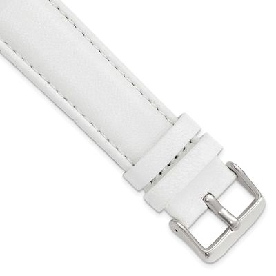 Debeer 22mm White Glove Leather with Silver-Tone Panerai Style Buckle 7.75 Inch Watch Band BAW197-2…