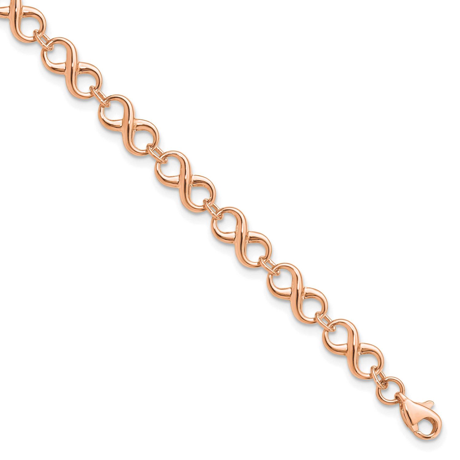 Polished Infinity Bracelet 14k Rose Gold LF532R-7