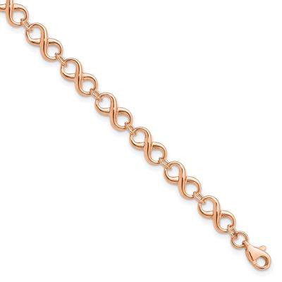 Polished Infinity Bracelet 14k Rose Gold LF532R-7